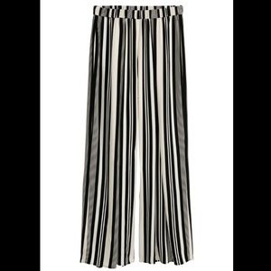 H&M Satin Wide leg Stripe Pants